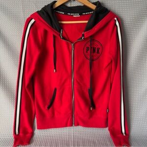 PINK Victoria's Secret Red and Black Hoodie